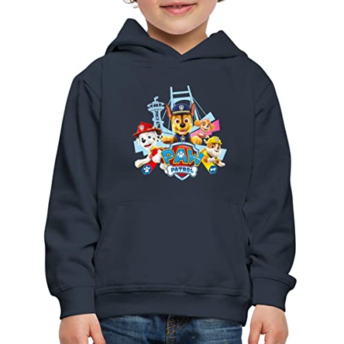 Spreadshirt Paw Patrol Logo Kinder Premium Hoodie, 122/128 (7-8 Jahre), Navy von Spreadshirt