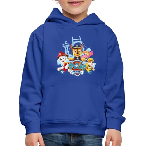 Spreadshirt Paw Patrol Logo Kinder Premium Hoodie, 98/104 (3-4 Jahre), Royalblau von Spreadshirt