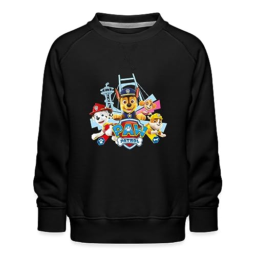 Spreadshirt Paw Patrol Logo Kinder Premium Pullover, 122/128 (7-8 Jahre), Schwarz von Spreadshirt