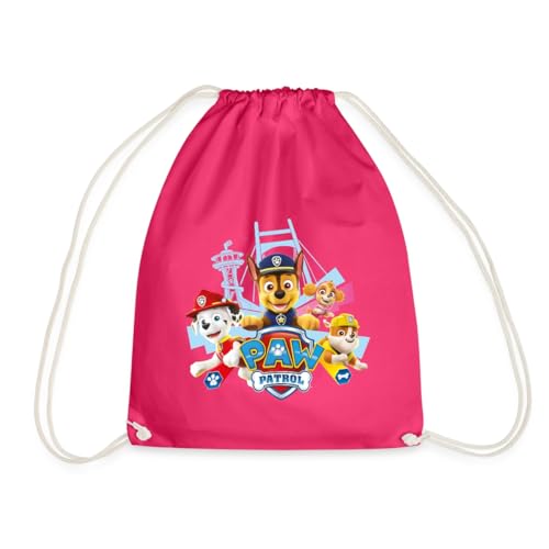 Spreadshirt Paw Patrol Logo Turnbeutel, One size, Fuchsia von Spreadshirt