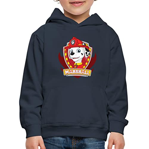 Spreadshirt Paw Patrol Marshall Feuerwehrhund Feuerwehr Emblem Kinder Premium Hoodie, 152/164 (12-14 Jahre), Navy von Spreadshirt