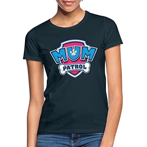 Spreadshirt Paw Patrol Mum Patrol Muttertag Mama Geschenk Frauen T-Shirt, M, Navy von Spreadshirt