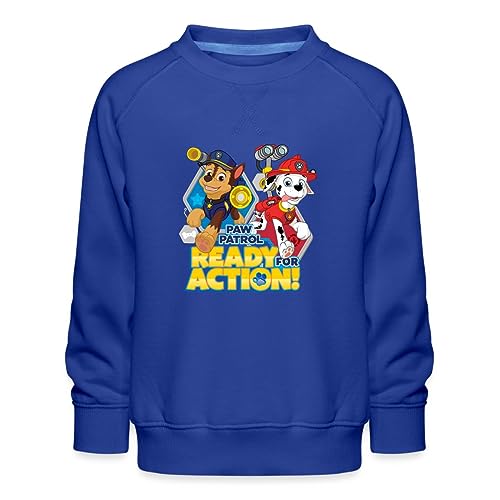 Spreadshirt Paw Patrol Pawfect Teamwork Chase Marshall Kinder Premium Pullover, 134/146 (9-11 Jahre), Royalblau von Spreadshirt