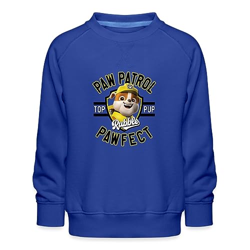 Spreadshirt Paw Patrol Rubble Pawfect Kinder Premium Pullover, 98/104 (3-4 Jahre), Royalblau von Spreadshirt