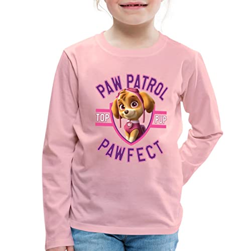 Spreadshirt Paw Patrol Skye Pawfect Kinder Premium Langarmshirt, 122/128 (6 Jahre), Hellrosa von Spreadshirt