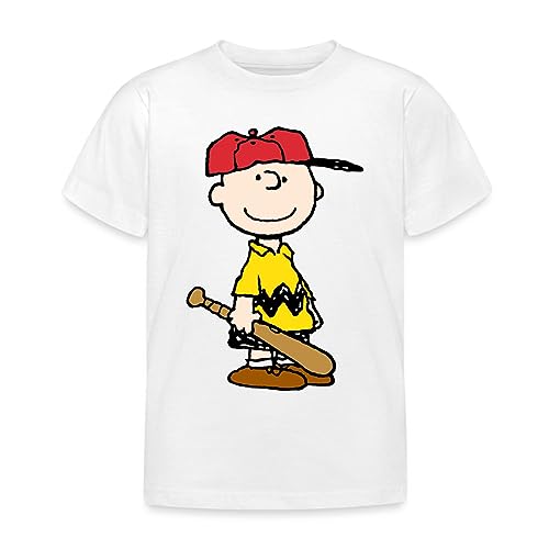 Spreadshirt Peanuts Charlie Brown Baseball Sport Kinder T-Shirt, 98/104 (3-4 Jahre), weiß von Spreadshirt