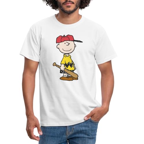 Spreadshirt Peanuts Charlie Brown Baseball Sport Männer T-Shirt, 3XL, Weiß von Spreadshirt