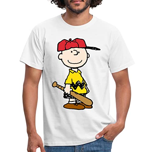 Spreadshirt Peanuts Charlie Brown Baseball Sport Männer T-Shirt, XL, weiß von Spreadshirt