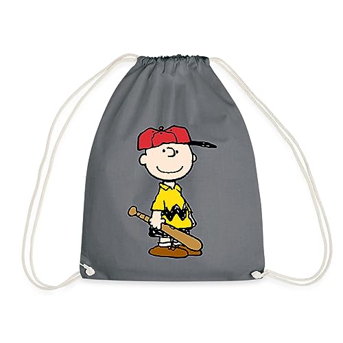 Spreadshirt Peanuts Charlie Brown Baseball Sport Turnbeutel, One size, Grau von Spreadshirt