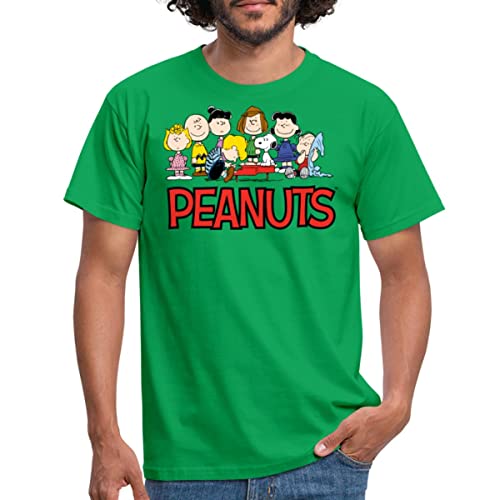 Spreadshirt Peanuts Snoppy Und Friends Männer T-Shirt, 4XL, Kelly Green von Spreadshirt