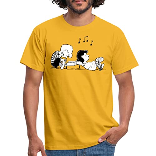 Spreadshirt Peanuts Schroeder Und Lucy Männer T-Shirt, L, Gelb von Spreadshirt