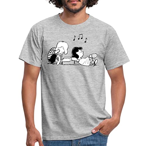 Spreadshirt Peanuts Schroeder Und Lucy Männer T-Shirt, S, Grau meliert von Spreadshirt