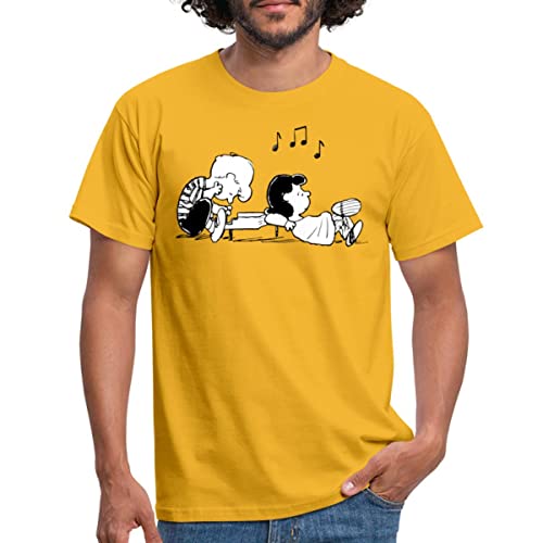 Spreadshirt Peanuts Schroeder Und Lucy Männer T-Shirt, XL, Gelb von Spreadshirt