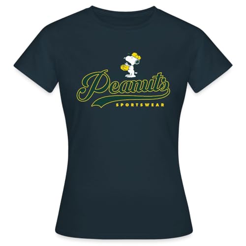 Spreadshirt Peanuts Snoopy Baseball Sportswear Frauen T-Shirt, XXL, Navy von Spreadshirt
