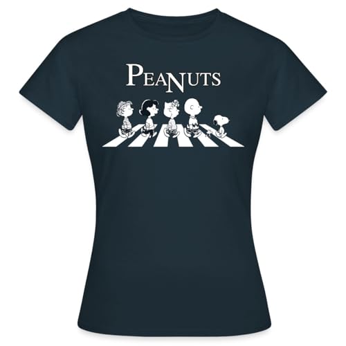 Spreadshirt Peanuts and Friends Abbey Road Frauen T-Shirt, S, Navy von Spreadshirt