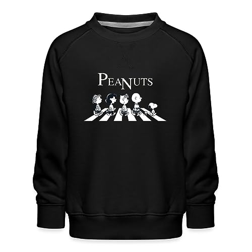 Spreadshirt Peanuts and Friends Abbey Road Kinder Premium Pullover, 134/146 (9-11 Jahre), Schwarz von Spreadshirt