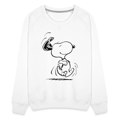 Spreadshirt Peanuts Snoopy Happy Frauen Premium Pullover, L, weiß von Spreadshirt