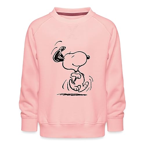 Spreadshirt Peanuts Snoopy Happy Kinder Premium Pullover, 152/164 (12-14 Jahre), Kristallrosa von Spreadshirt