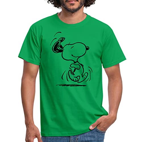 Spreadshirt Peanuts Snoopy Happy Männer T-Shirt, 3XL, Kelly Green von Spreadshirt