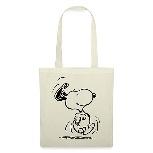 Spreadshirt Peanuts Snoopy Happy Stoffbeutel, One size, Natur von Spreadshirt