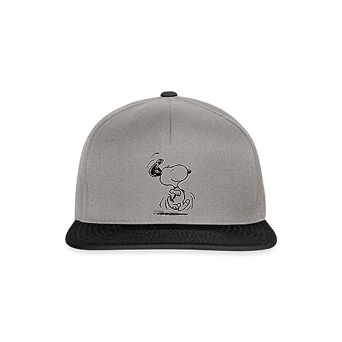 Spreadshirt Peanuts Snoopy Freut Sich Snapback Cap, One Size, Graphit/Schwarz von Spreadshirt