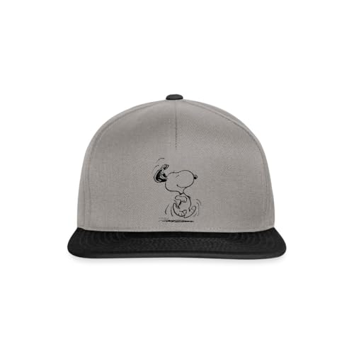 Spreadshirt Peanuts Snoopy Freut Sich Snapback Cap, One Size, Graphit/Schwarz von Spreadshirt