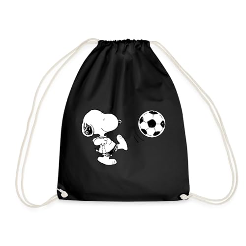 Spreadshirt Peanuts Snoopy Fußball Sport Turnbeutel, One Size, Schwarz von Spreadshirt
