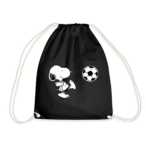 Spreadshirt Peanuts Snoopy Fußball Sport Turnbeutel, One size, Schwarz von Spreadshirt