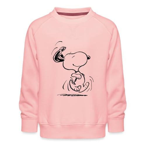 Spreadshirt Peanuts Snoopy Happy Kinder Premium Pullover, 98/104 (3-4 Jahre), Kristallrosa von Spreadshirt