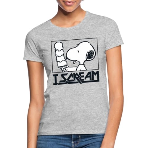 Spreadshirt Peanuts Snoopy I Scream Icecream Eiscreme Witzig Männer T-Shirt, L, Grau meliert von Spreadshirt