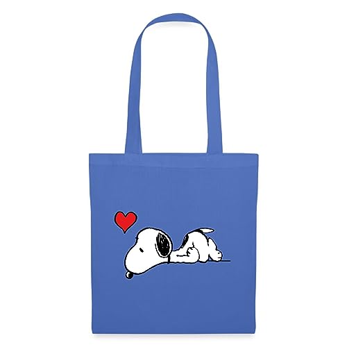 Spreadshirt Peanuts Snoopy Liebe Herz Love Stoffbeutel, One Size, Hellblau von Spreadshirt