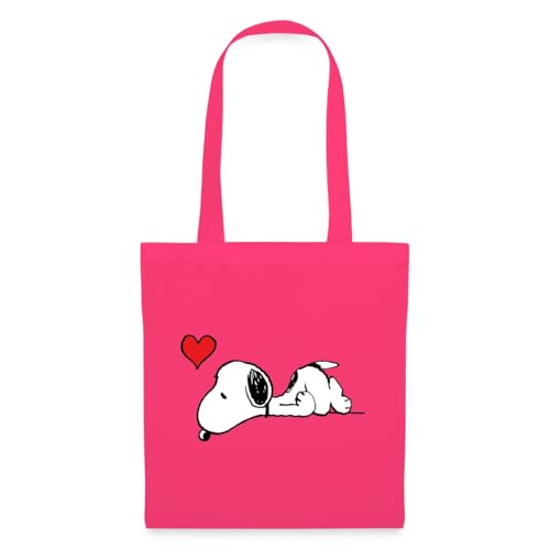 Spreadshirt Peanuts Snoopy Liebe Herz Love Einkaufstasche, One size, Azalea von Spreadshirt