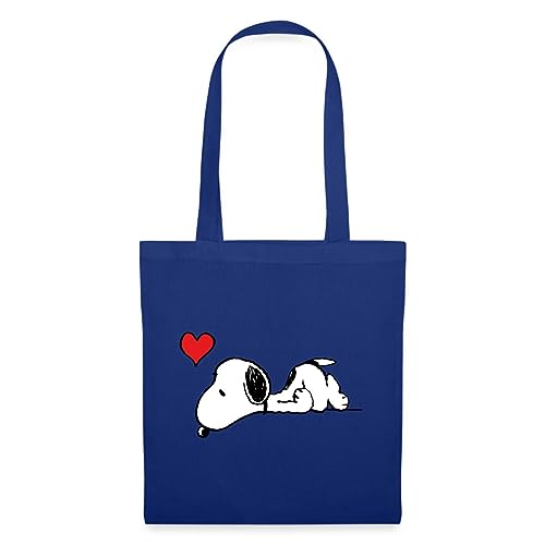 Spreadshirt Peanuts Snoopy Liebe Herz Love Stoffbeutel, One size, Royalblau von Spreadshirt