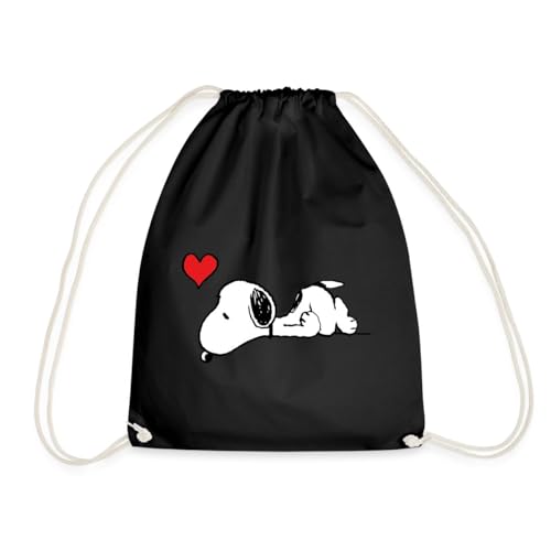 Spreadshirt Peanuts Snoopy Liebe Herz Love Turnbeutel, One size, Schwarz von Spreadshirt