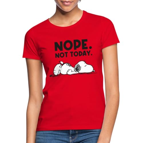 Spreadshirt Peanuts Snoopy Nope Not Today Bürohumor Frauen T-Shirt, XL, Rot von Spreadshirt