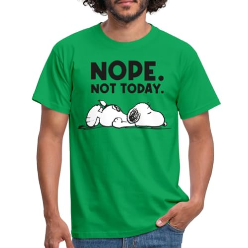 Spreadshirt Peanuts Snoopy Nope Not Today Bürohumor Männer T-Shirt, 3XL, Kelly Green von Spreadshirt