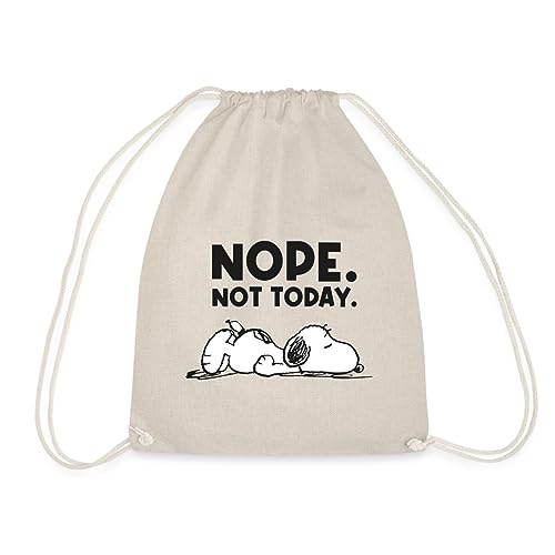 Spreadshirt Peanuts Snoopy Nope Not Today Bürohumor Turnbeutel, One size, Natur von Spreadshirt