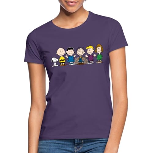 Spreadshirt Peanuts Snoopy Und Seine Freunde Frauen T-Shirt, L, Dunkellila von Spreadshirt