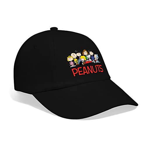 Spreadshirt Peanuts Snoopy Und Seine Freunde Logo Baseballkappe, One Size, Schwarz/Schwarz von Spreadshirt