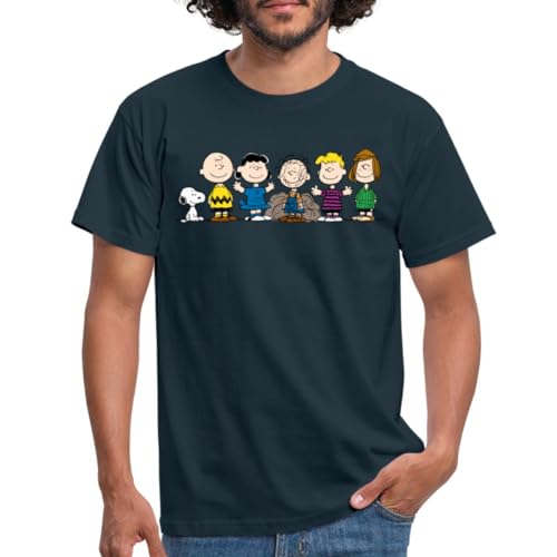 Spreadshirt Peanuts Snoopy Und Seine Freunde Männer T-Shirt, XL, Navy von Spreadshirt