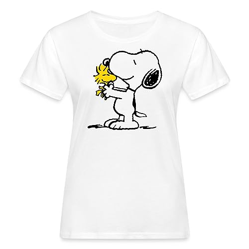 Spreadshirt Peanuts Snoopy Und Woodstock Frauen Bio-T-Shirt, L, weiß von Spreadshirt