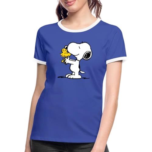 Spreadshirt Peanuts Snoopy Und Woodstock Frauen Kontrast T-Shirt, XL, Blau/Weiß Spreadshirt Peanuts Snoopy Und Woodstock Frauen Kontrast T-Shirt, XL, Blau/Weiß von Spreadshirt