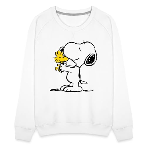 Spreadshirt Peanuts Snoopy Und Woodstock Frauen Premium Pullover, XL, weiß von Spreadshirt