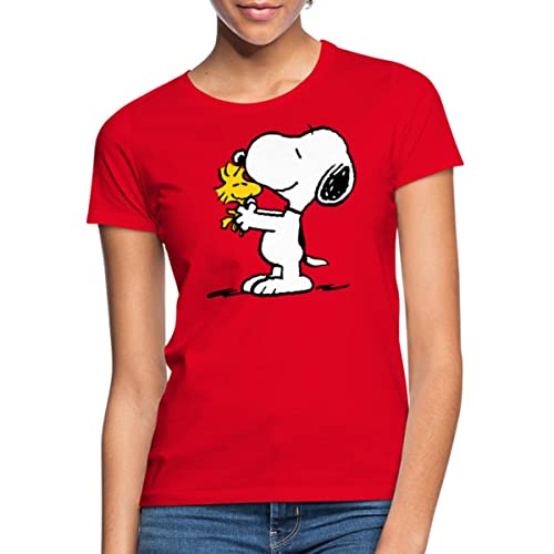 Spreadshirt Peanuts Snoopy Und Woodstock Frauen T-Shirt, L, Rot von Spreadshirt