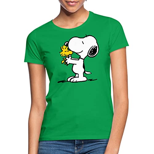 Spreadshirt Peanuts Snoopy Und Woodstock Frauen T-Shirt, S, Kelly Green von Spreadshirt