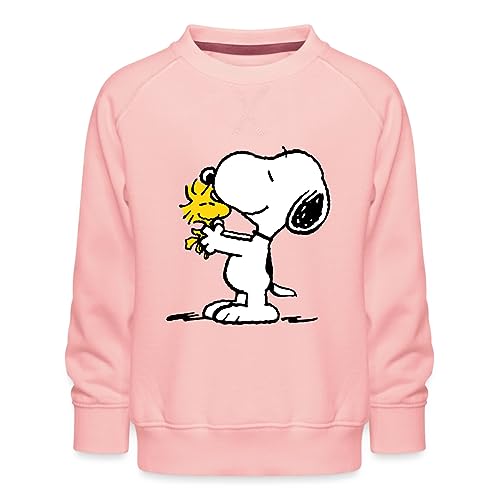 Spreadshirt Peanuts Snoopy Und Woodstock Kinder Premium Pullover, 122/128 (7-8 Jahre), Kristallrosa von Spreadshirt