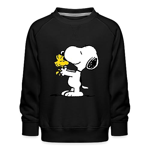 Spreadshirt Peanuts Snoopy Und Woodstock Kinder Premium Pullover, 134/146 (9-11 Jahre), Schwarz von Spreadshirt