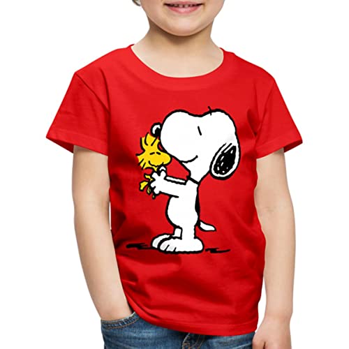 Spreadshirt Peanuts Snoopy Und Woodstock Kinder Premium T-Shirt, 122/128 (6 Jahre), Rot von Spreadshirt