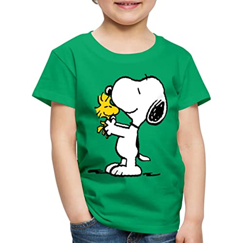 Spreadshirt Peanuts Snoopy Und Woodstock Kinder Premium T-Shirt, 98/104 (2 Jahre), Kelly Green von Spreadshirt