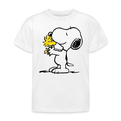 Spreadshirt Peanuts Snoopy Und Woodstock Kinder T-Shirt, 122/128 (7-8 Jahre), weiß von Spreadshirt